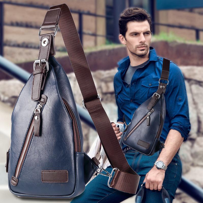 En axel crossbody-läder Bröstväska